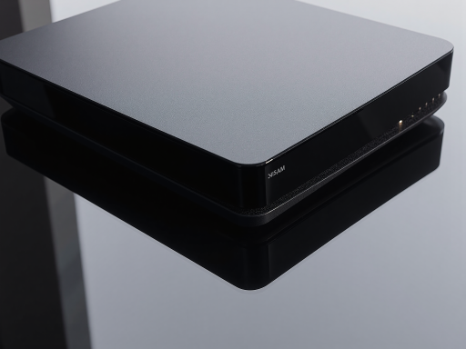 物联网网关设备，黑色金属外壳，多个接口，LED状态指示灯，专业设备外观